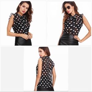 Polka dot see through blouse